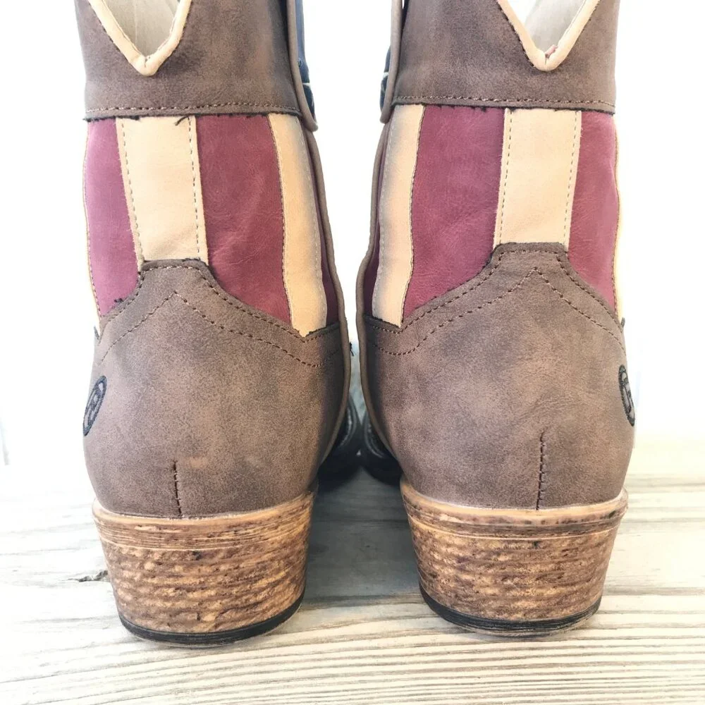 Roper Stars n Stripes Womens Western Ankle Boots 9.5 09-021-1567-2117